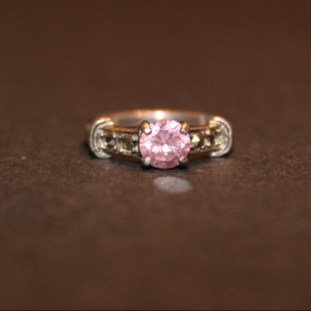 Pink 925 Sterling Silver Ring 6 1/2